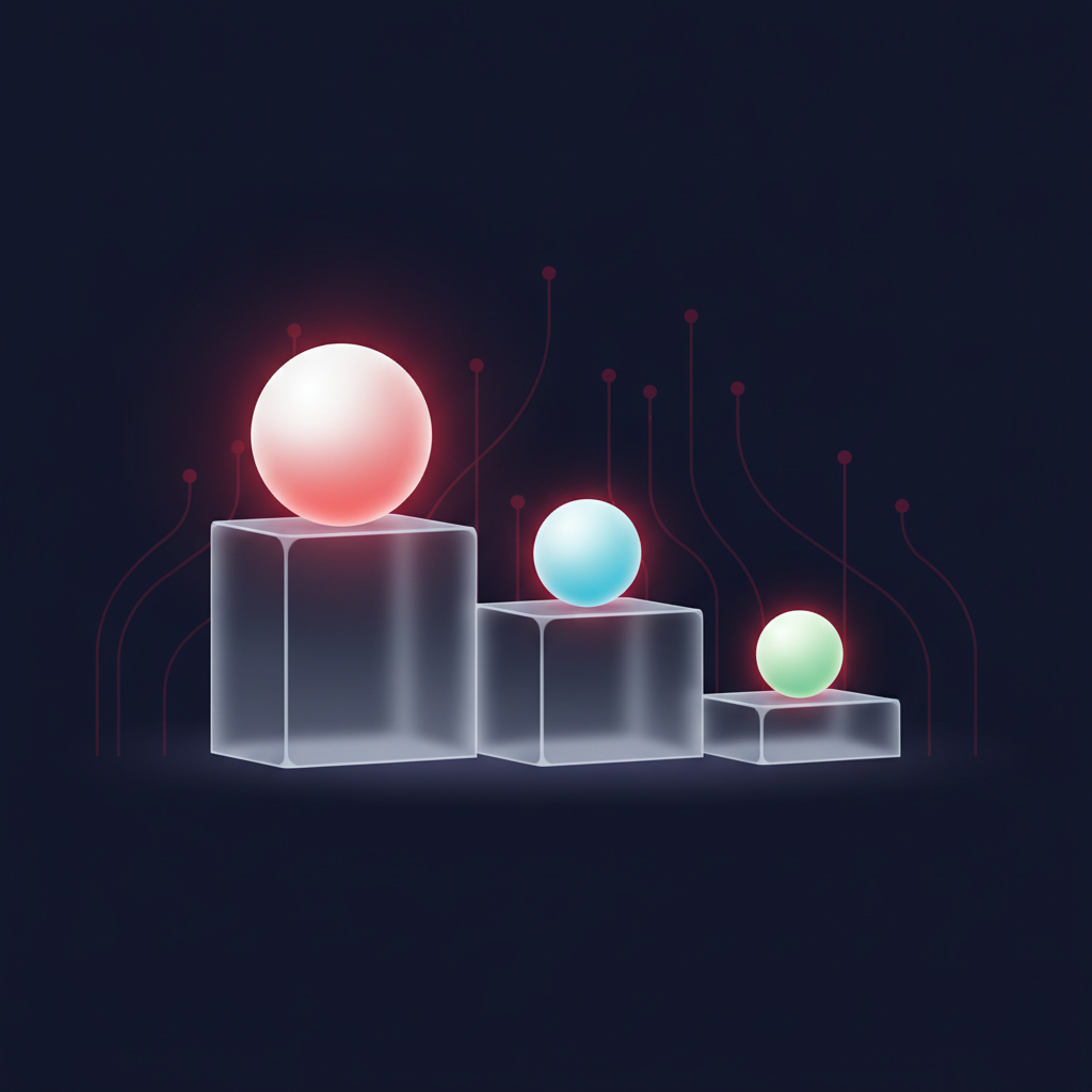 Illustrated ranking podium with glowing currency symbol orbs representing beginner-friendly pairs