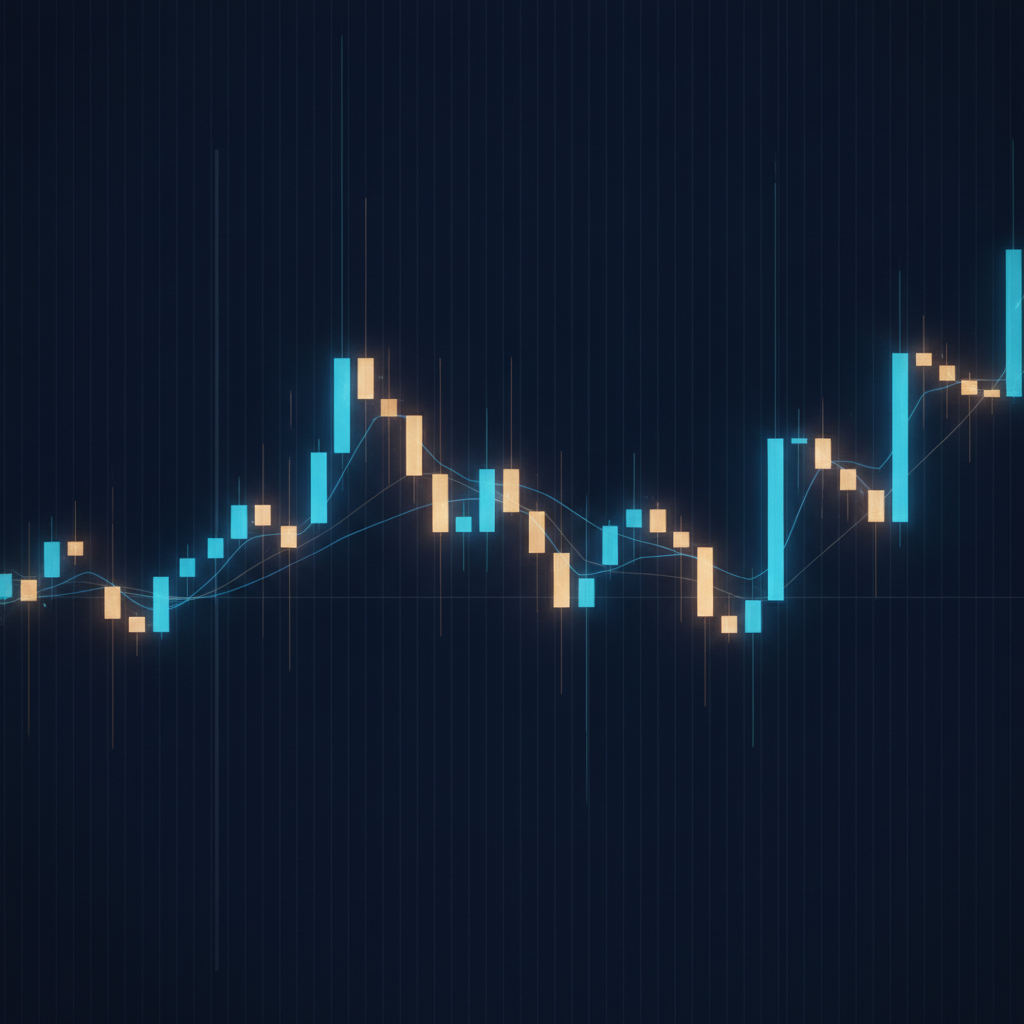 Glowing intraday forex chart representing pairs suited for day trading