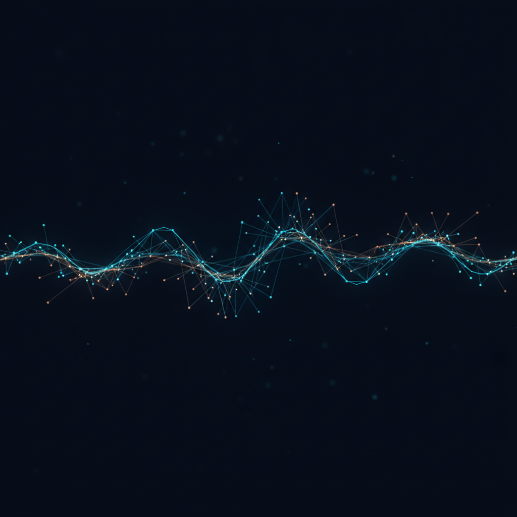 Illustrated glowing web of connected forex chart lines representing correlation between currency pairs
