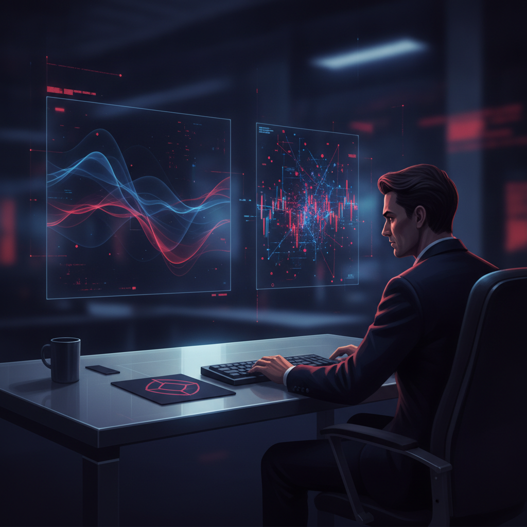 Trader comparing currency and crypto price charts
