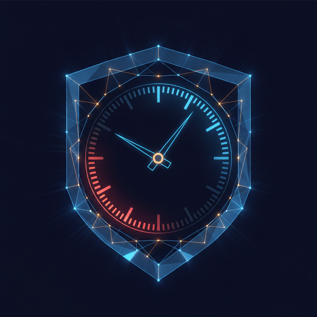 Glowing critical threshold gauge representing a forex stop-out level
