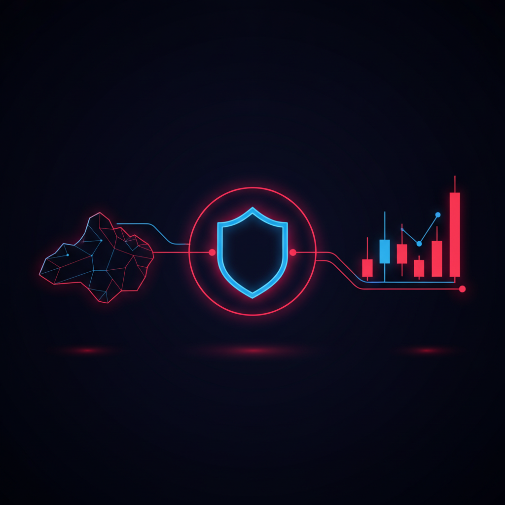 Glowing shield and forex chart connecting Switzerland and the United States