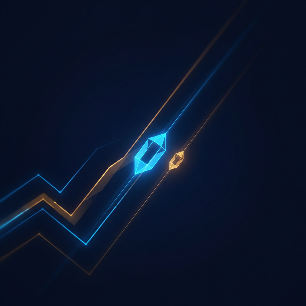Glowing forex chart representing pipette precision