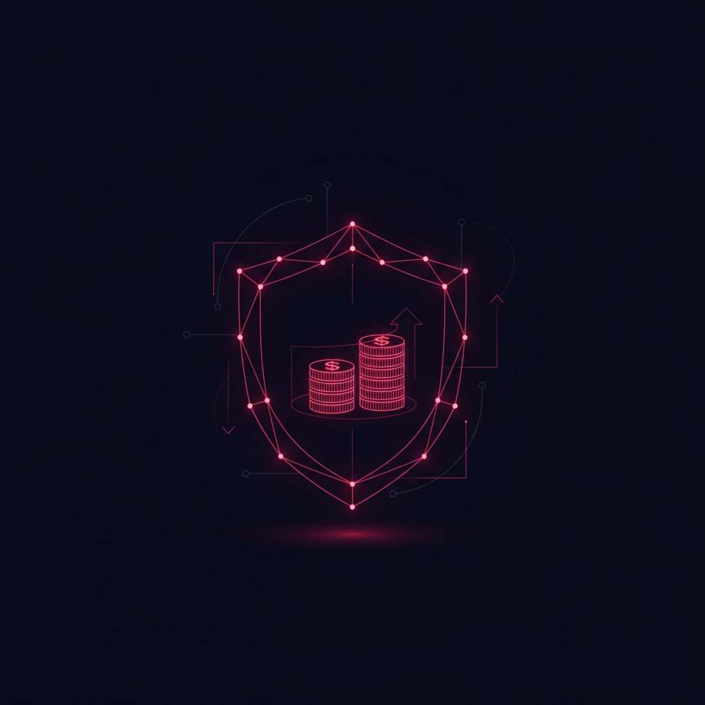 Illustrated glowing collateral vault holding a portion of trading capital