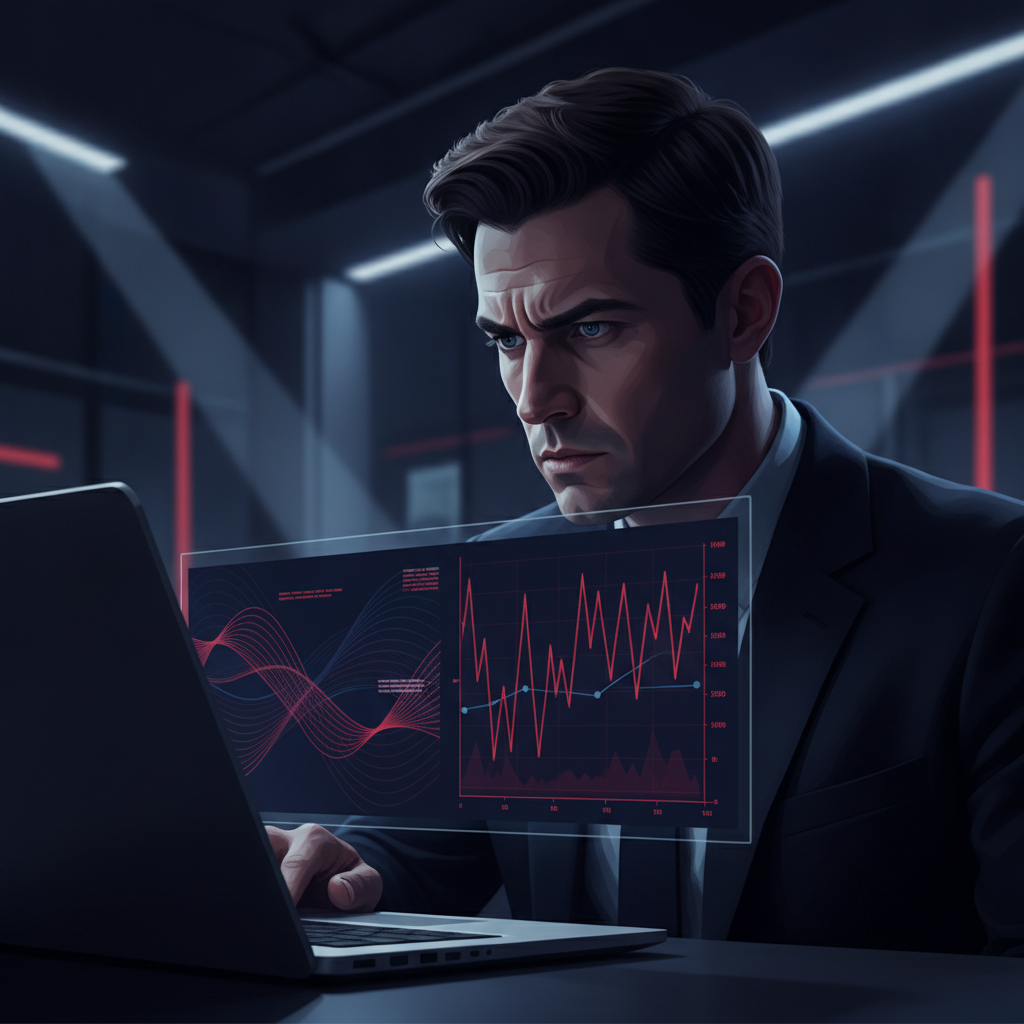 Person reviewing economic news and a price chart