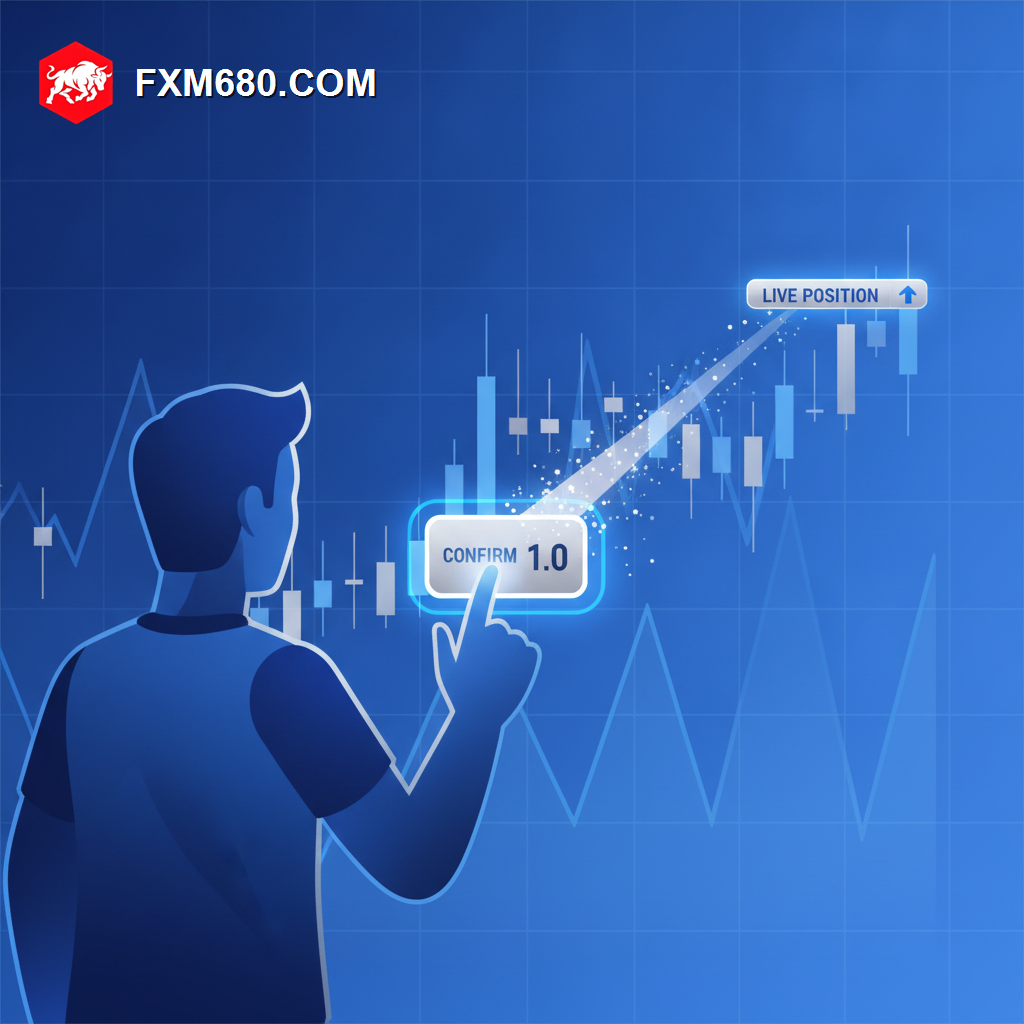 Illustration representing a forex order being placed on a trading platform