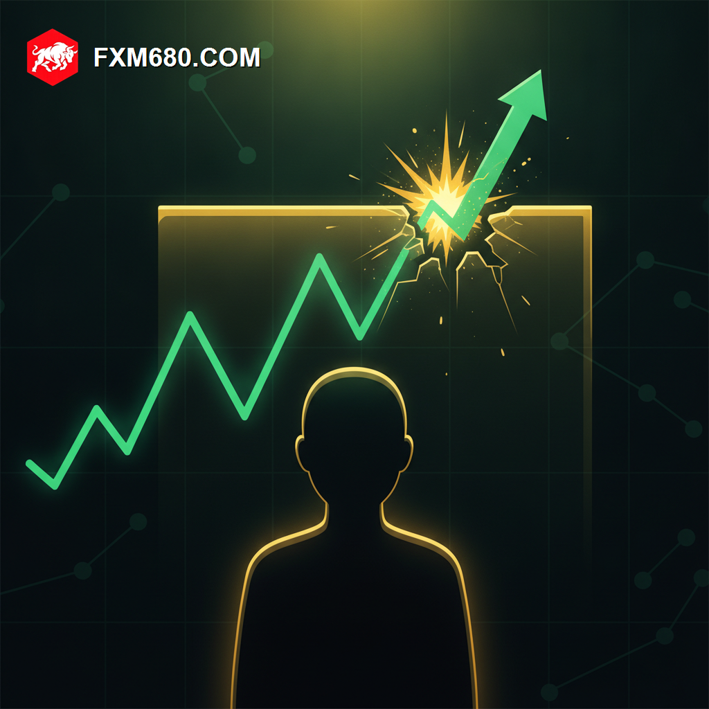 Illustration representing a buy stop order confirming an upward breakout