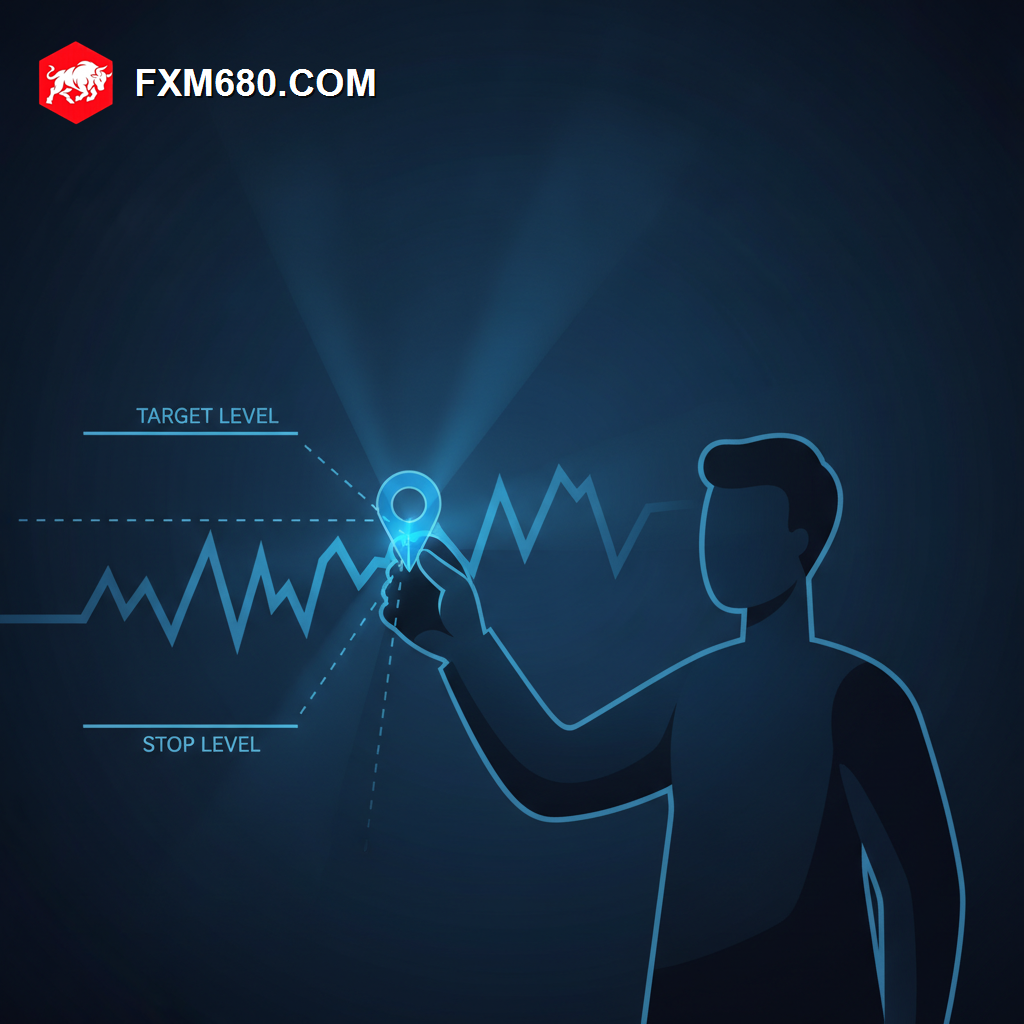 Illustration representing a precise forex trade entry price
