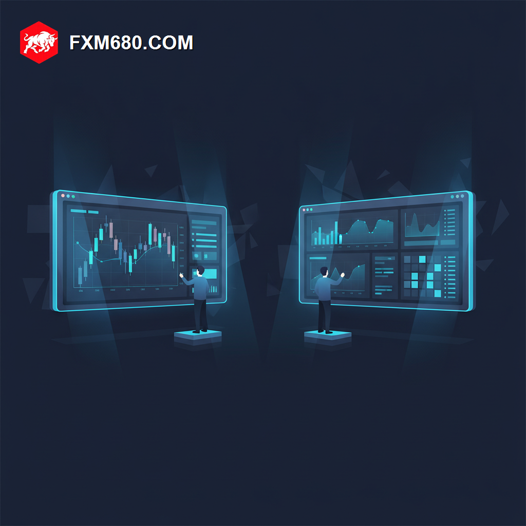 Illustration comparing MetaTrader 4 and MetaTrader 5 platforms side by side