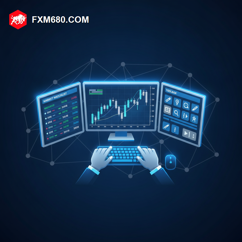 Illustration representing the MetaTrader 5 platform interface layout