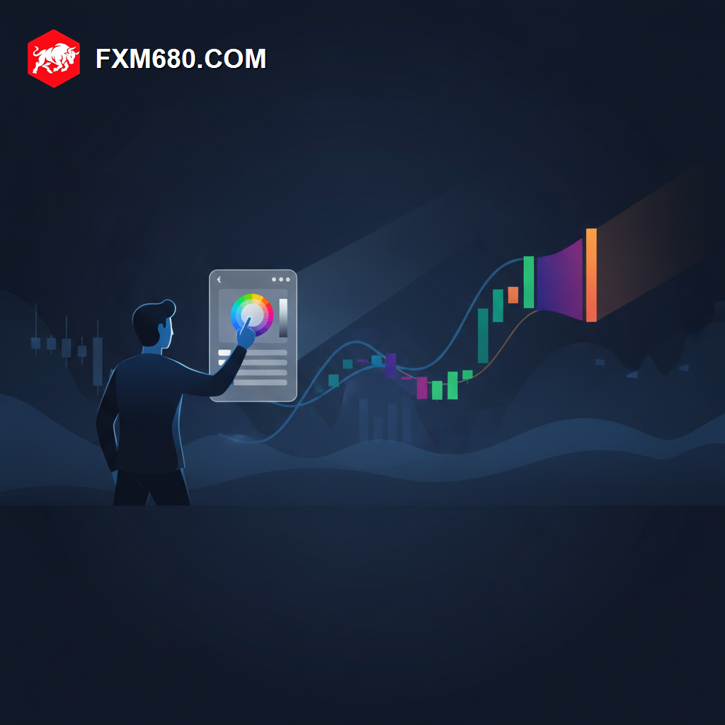 Illustration representing a customized MT5 chart with personalized colors and layout