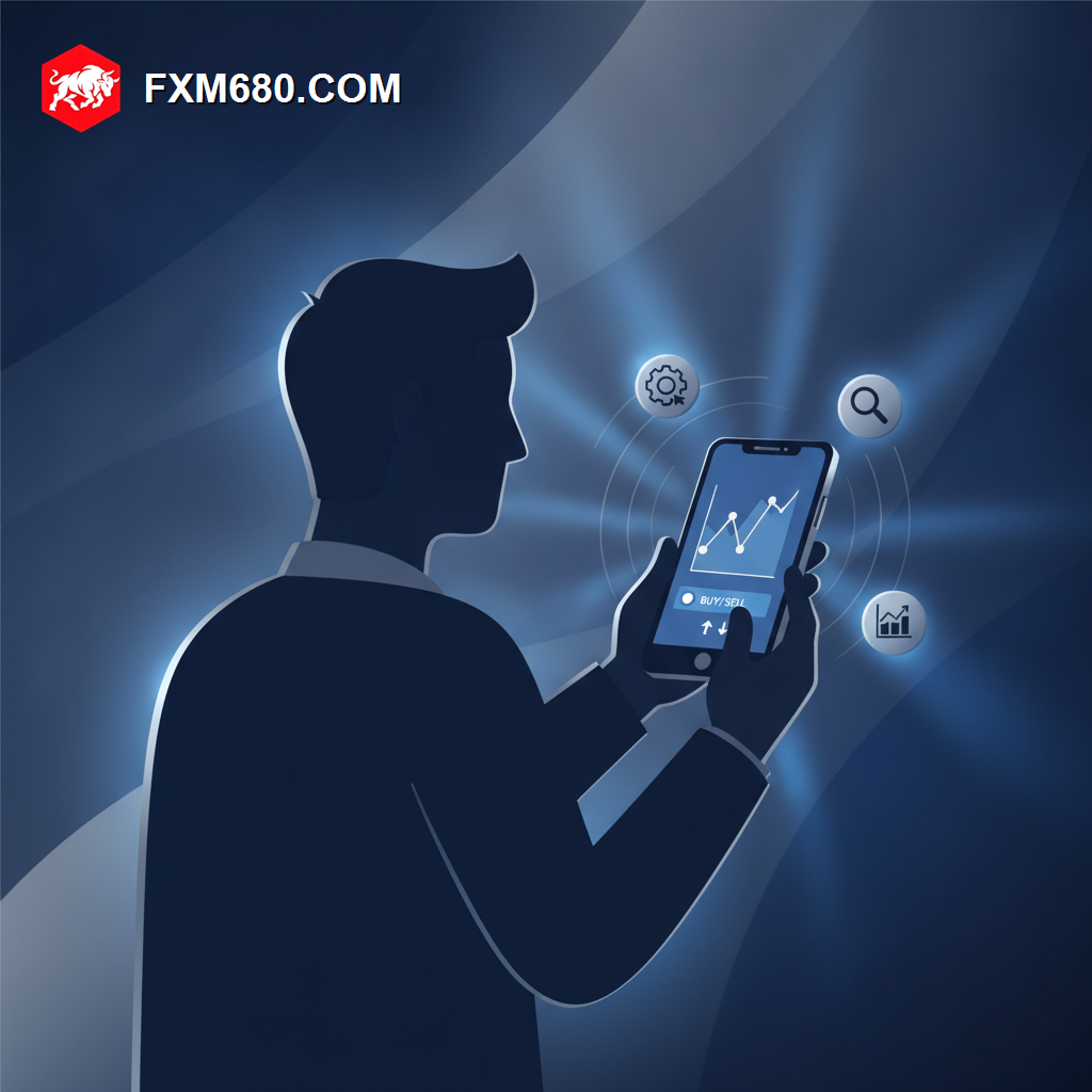 Illustration representing mobile forex trading on a smartphone