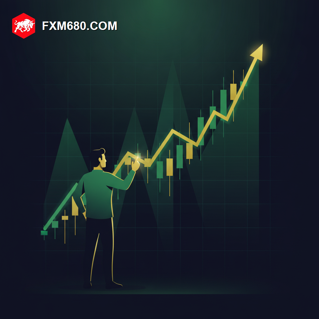 Illustration representing an overall market trend direction on a forex chart