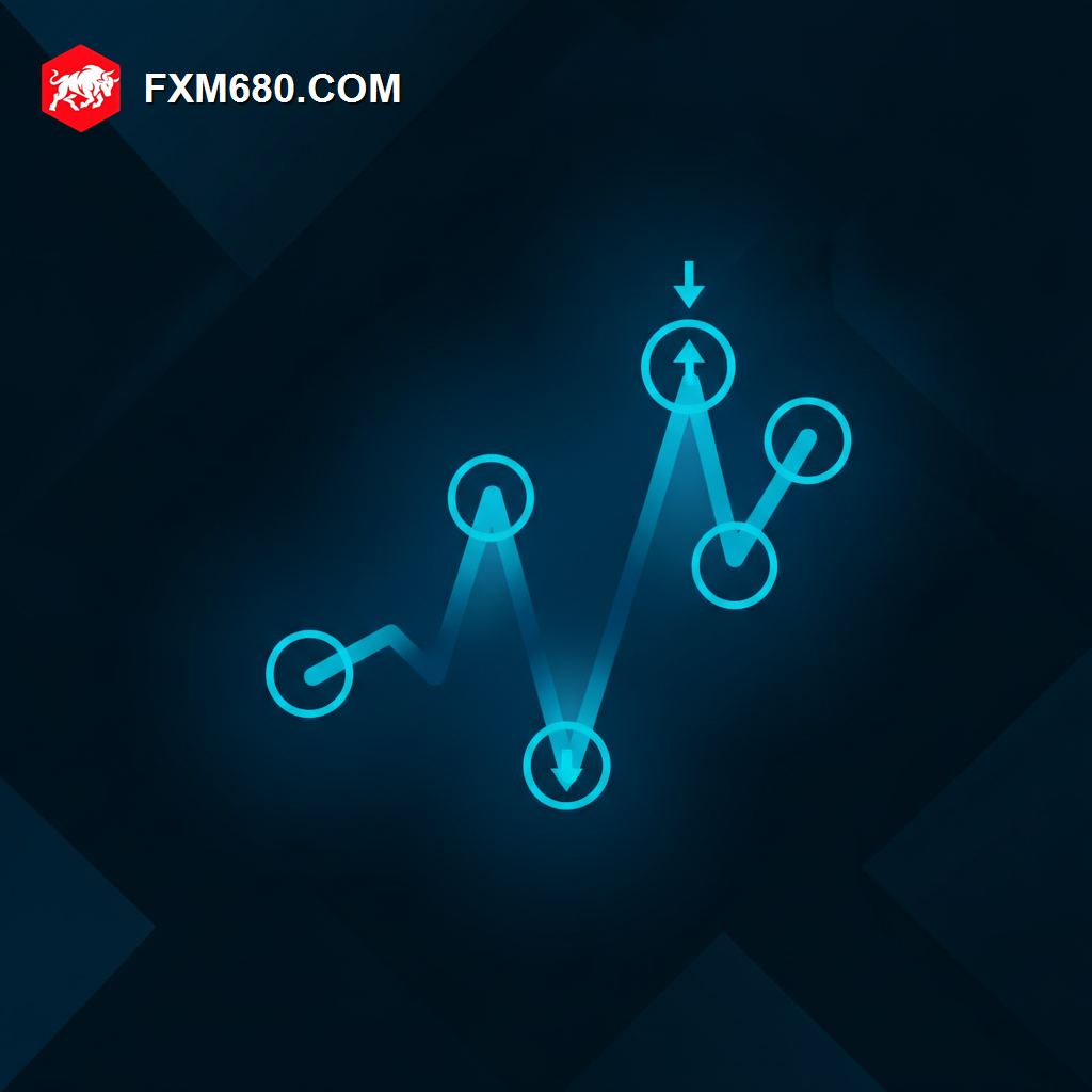 Illustration representing swing high and swing low points on a forex price chart