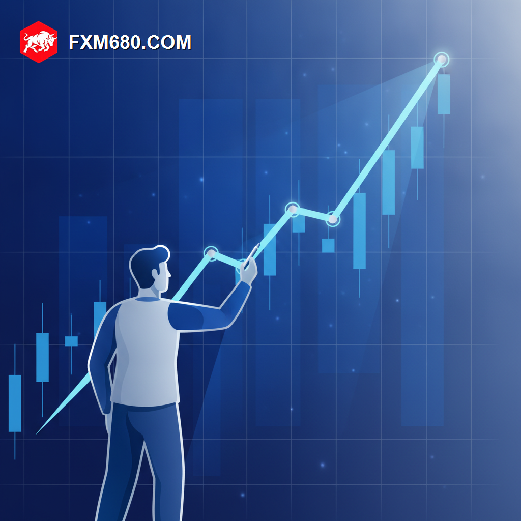 Illustration representing a forex trendline connecting rising swing lows