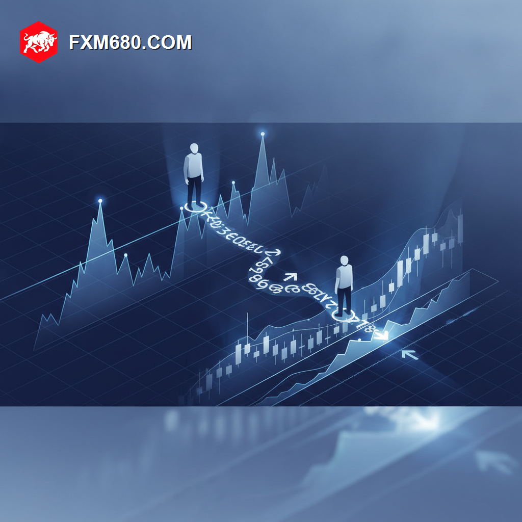Illustration representing a structured process for reading a forex chart from broad to detailed