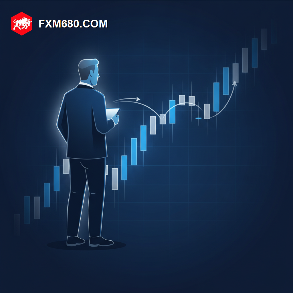 Illustration representing a trader's analytical thought process while reading a chart
