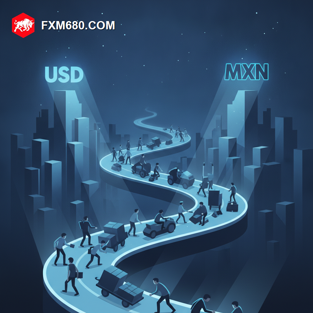 Illustration representing the USD/MXN currency pair and Mexico's emerging market currency