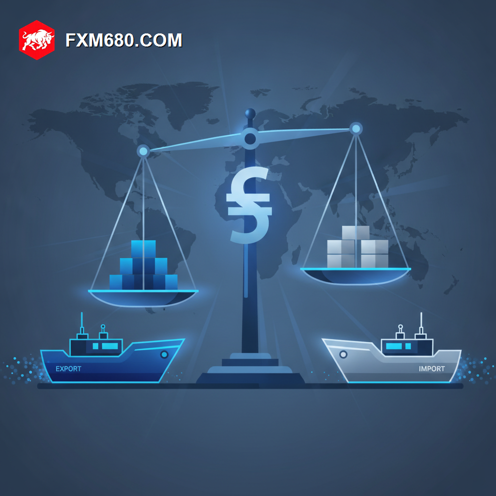 Illustration representing exports and imports influencing currency value
