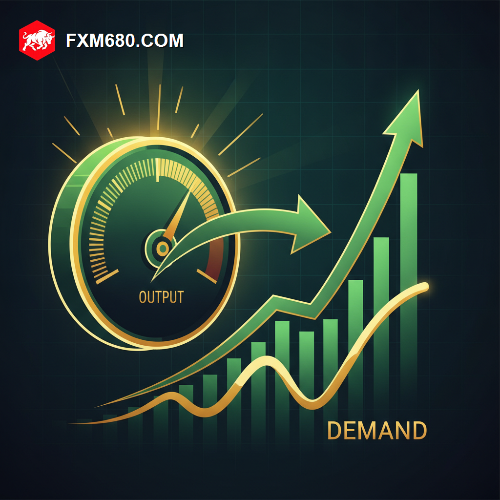 Illustration representing economic output data driving currency demand