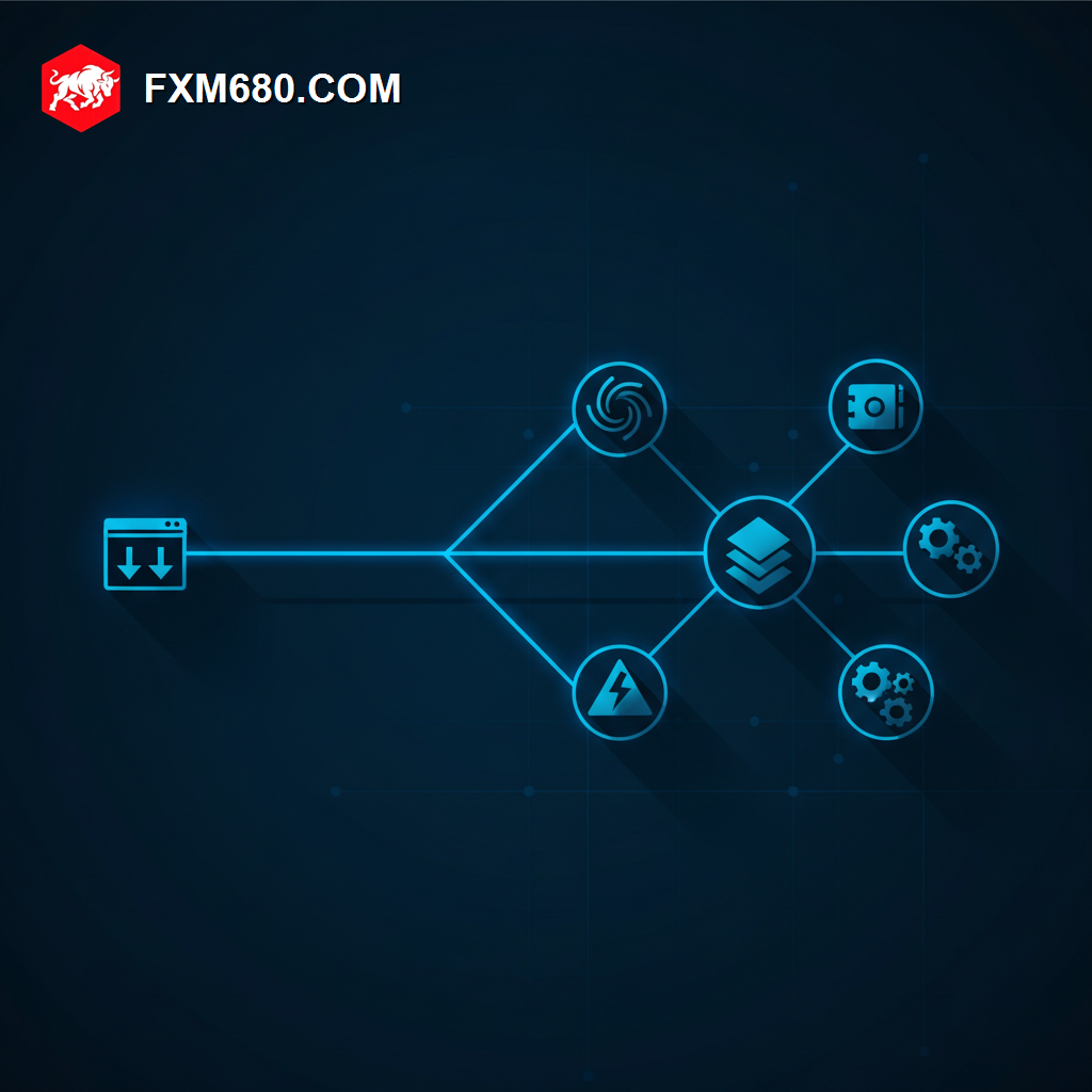 Illustration representing an order connecting directly into a network of competing liquidity providers