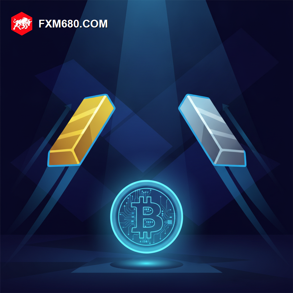 Illustration representing Bitcoin lagging behind a historic gold and silver rally