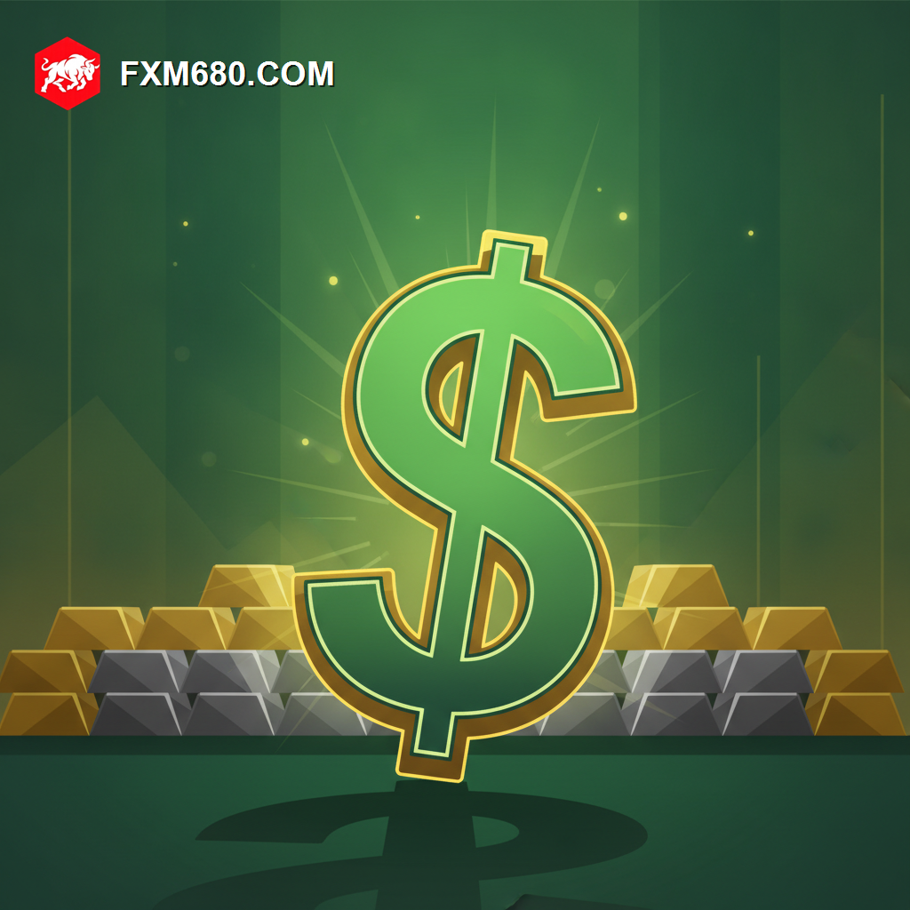 Illustration representing the US dollar rebounding and pressuring gold and silver
