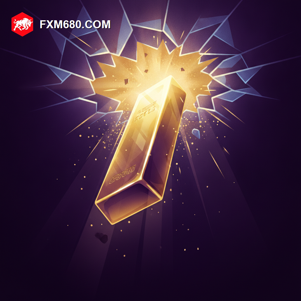 Illustration representing gold breaking out above four thousand three hundred dollars